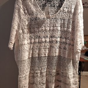 Lace top nwt Catherine's white 2x